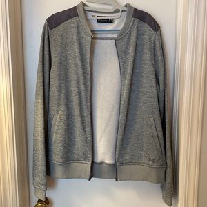 UnderArmour Storm Coldgear crew neck zip front jacket, Heather Gray, size Large